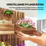 Blomlådor 3-pack för Väggmontering med Justerbar Placering Hållbar och Prisvärd Natur Massivt Trä 60 x 16 x 80 cm