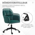Kontorsstol Skrivbordsstol Grön av Sammetslook och Metall för Vardagsrum Höj och Sänkbar Snurrstol med Armstöd 120 kg
