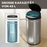 42 L Sensor Papperskorg med Mjukstängning, Beröringsfri i Rostfritt Stål