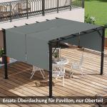 Reservtak till Pergola med UV-skydd och Vattenavvisande Yta för Terrass Hållbar och Prisvärd Mörkgrå Polyester 3 x 3 m