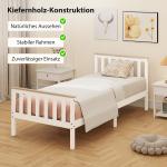 Sängram för Enkelsäng i Trä med Förvaringsutrymme och Naturvänlig Design Hållbar och Stabil Vit Massivt Trä för Sovrum och Hemmet