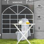 Paviljonggardiner 2-pack med Fönster och Dörrar för Trädgårdspaviljong Hållbar och Vattenavvisande Ljusgrå Tyg för 3 x 3 m
