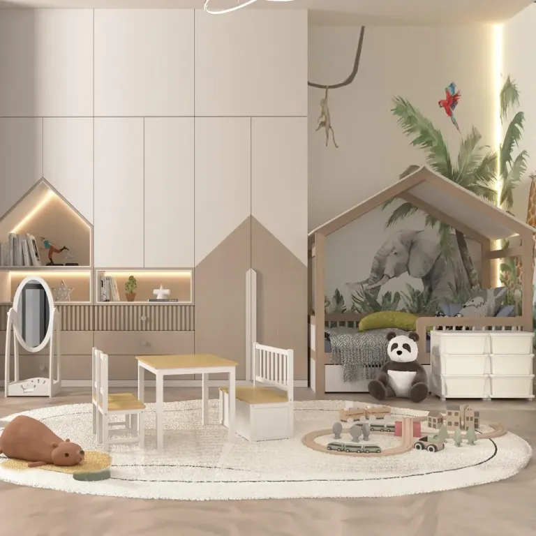 Leksaksförvaring med 3 Lådor, Cremevit