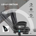 Kontorsstol Skrivbordsstol Ergonomisk med Massagefunktion Svart av Konstläder för Kontor Datorstol med Liggfunktion och Fjärrkontroll