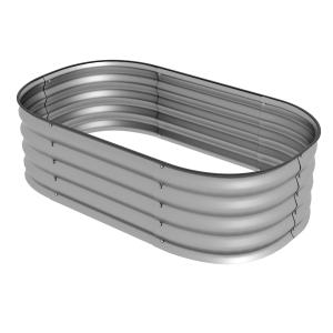 Upphöjd Bädd Odlingslåda Silver av Metall för Trädgård och Balkong Grönsaksbädd med Öppen Botten Örtbädd Robust 105 x 62 x 30 cm