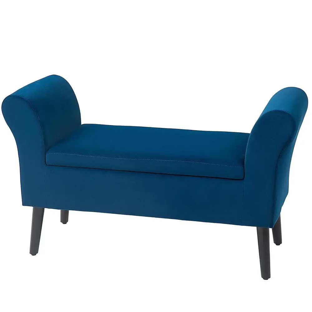 Bänk Förvaringsbänk Mörkblå av Polyester 111,5 x 41 x 65 Cm