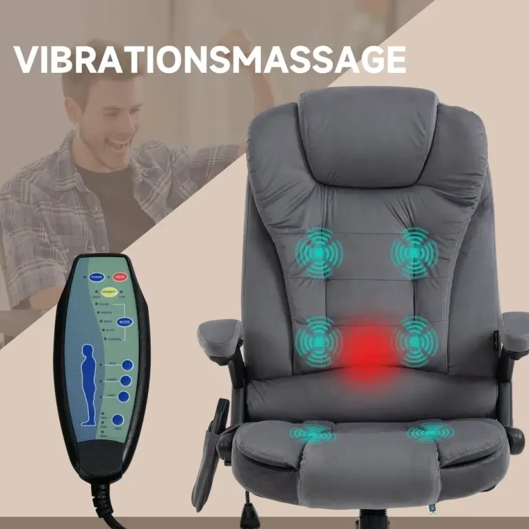 Kontorsstol Massagestol Mörkgrå av Linnelook och Metall