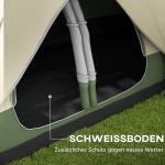 Campingtält Tunneltält för 8 Personer Mörkgrön av Polyester för Camping och Trädgård Vindtätt Familjetält med 2 Rum 2000 mm