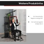 Träningsstation, Power Station med Lat Pulldown, Butterfly Bar och 45 kg Vikter, Multifunktionell Styrketräning för Hemmabruk, Svart
