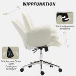 Kontorsstol Skrivbordsstol med Vippfunktion Gräddvit av Mikrofiber för Kontor och Arbetsrum Ergonomisk Snurrstol 120 kg 67 x 69 x 92-102 cm