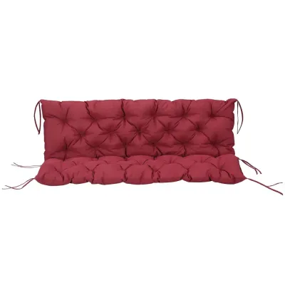 Bänkdyna Sittdyna med Knytband Röd av Tyg 150 x 98 x 8 cm