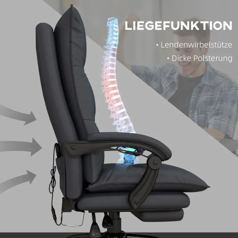 Ergonomisk Kontorsstol med Massage och Fotstöd