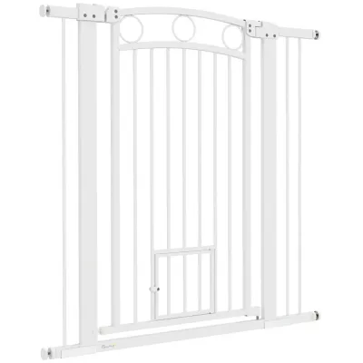 Säkerhetsgrind Trappgrind Spärr utan Borrning Vit 76-104 cm