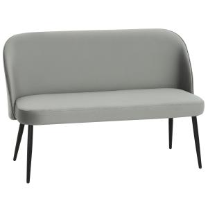 Soffa 2-sits Modern Grå Sammet och Metall för Vardagsrum Bekväm Polstrerad Design med Träram och Mjuk Sits 117 cm