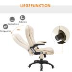 Kontorsstol Massagestol 6-Punkts Vibrationsmassage och Värmefunktion Vridbar Konstläder Beige