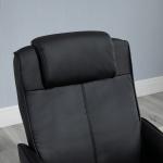 Vilstol med Fotpall, Konstläderfodral, Liggande, Ergonomisk Design, Svart