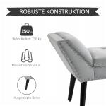 Klädd Sängbänk i Sammet, Elegant Sittbänk med Knappstoppning, Lyxig Inredningsdetalj för Sovrum och Hall, Ljusgrå, 114 x 46 x 56 cm