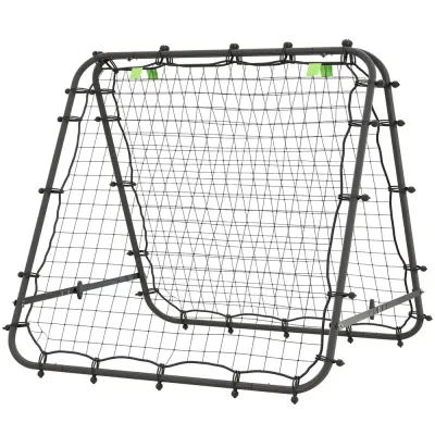 Rebounder Fotbollsmål Svart av Stål 100 x 95 x 90 cm