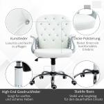 Ergonomisk Kontorsstol med Armstöd och Vadderat Ryggstöd, Vit