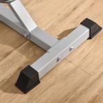 Set med 2 Hantelställ, 3 Nivåer, Höjdjusterbart, Stål, upp till 200 kg, Silver + Svart