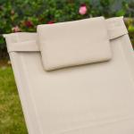 Gungstol i Metallnät, Bekväm Relaxstol för Trädgård och Uteplats, Väderbeständig Design med Armstöd, Beige, 150 x 62 x 88 cm