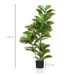 Konstgjord Ficus med 90 Realistiska Blad och Plastkruka för Vardagsrum och Kontor Hållbar och Prisvärd Grön Plast för Inomhusbruk 110 cm