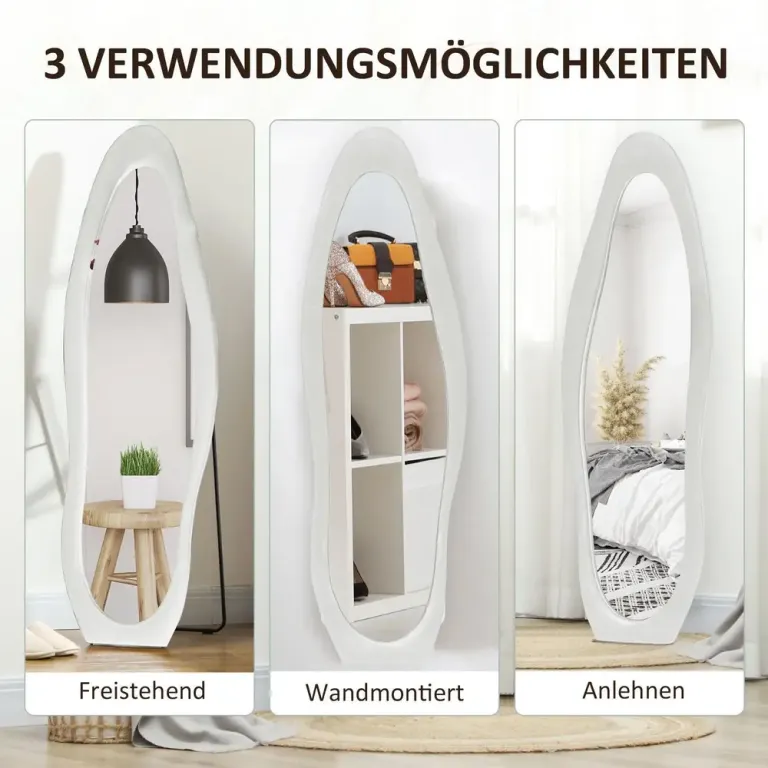 Väggspegel Helfigursspegel Vit av Glas 50 x 160 cm