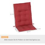 Solstolsdynor Kuddar Set med 2 Vinröd av Tyg för Trädgårdsstolar och Strandstolar Vattenavvisande Stoppade Dynor 50 x 116 x 5 cm