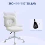 Kontorsstol Barnstol Vit av Plast och Tyg för Arbetsrum Höj och Sänkbar Snurrstol Utan Armstöd Datorstol Modern