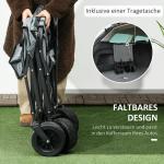 Handvagn Transportvagn Blå av Tyg och Metall för Strand och Utflykt Hopfällbar Strandvagn med Kylväska 120 kg