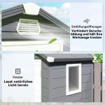 Redskapsbod med Satteltak och Ventilationsöppningar för Trädgårdsförvaring Hållbar och Stabil Mörkgrå Stål 133 x 102 x 180 och 208 cm