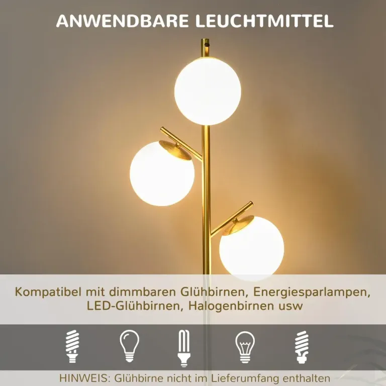 Golvlampa Silver av Glas och Metall 3 169 cm 27 x 169 cm