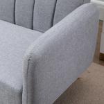 Bäddsoffa 2-Sits Soffa med Sovfunktion Grå av Tyg och Trä för Vardagsrum och Gästrum Vadderad Soffa 173 x 75 x 73 cm