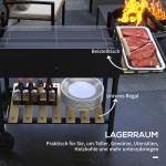 Kolgrill Campinggrill Svart av Metall för Trädgård och Terrass BBQ Grill med Två Grillgaller och Hylla Praktisk 113 x 53,5 x 82,5 cm