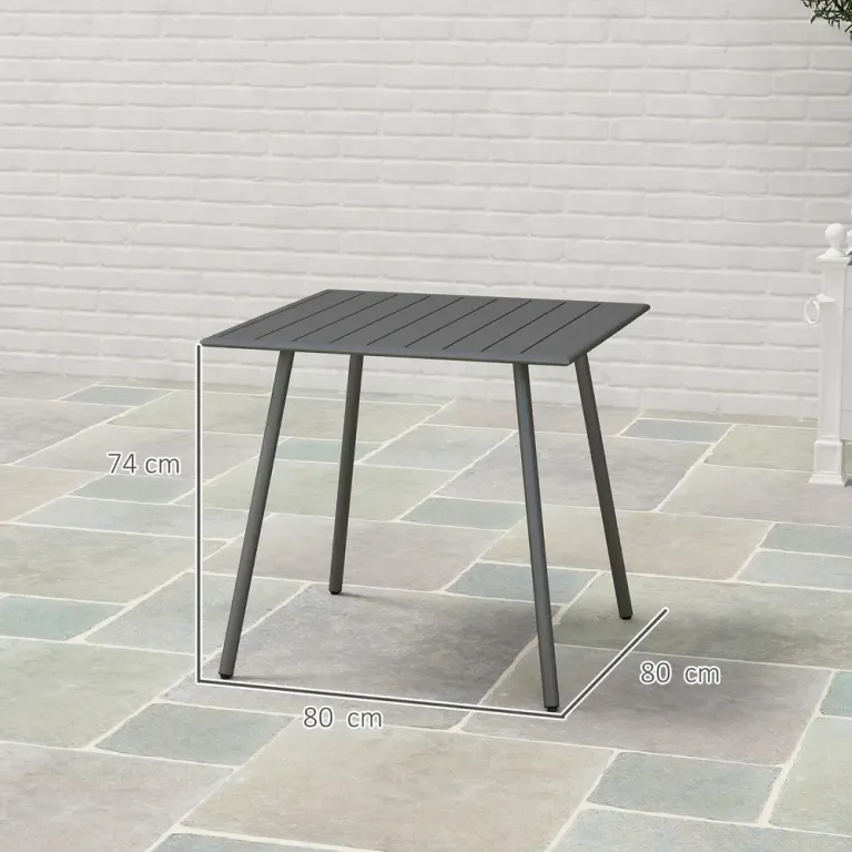 Trädgårdsbord Campingbord Hopfällbart Grå 80 x 80 x 74 cm