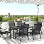 Trädgårdsbord Förlängt Aluminium 160/220X90 Cm Väderbeständigt Balkongbord, Halkfritt Buffébord, Campingbord För 6-8 Personer, Utematbord För Trädgård, Terrass, Balkong, Grå