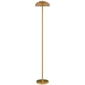 Golvlampa LED Mässing Metall för Vardagsrum och Sovrum Modern Design med Varmt Ljus och Fotströmbrytare Elegant Inredning 134 cm
