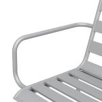 Trädgårdsmöbelset Matgrupp Ljusgrå av Stål för Balkong och Terrass Matbord med 6 Stapelbara Stolar Modernt Design
