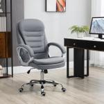 Ergonomisk Kontorsstol Linnetyg Justerbar med Vippfunktion och Armstöd Stilren Design Svart 64 X 75 X 111-121 Cm