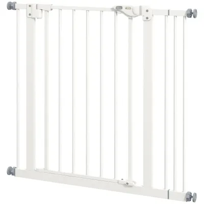Säkerhetsgrind Trappgrind Spärrgrind Vit av Metall 74-87 cm