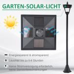 Solcellsdriven Trädgårdslykta på Stolpe Klassisk Gatulykta LED-Belysning och Sensor Svart 15 X 15 X 120 Cm