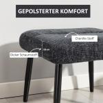 Fotpall Chenille Mjuk Mörkgrå Tyg och Stål för Vardagsrum och Sovrum Sittpuff med Vadderad Sits och Metallben Modern och Bekväm 45x41x38 cm