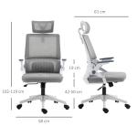 Kontorsstol Snurrstol Svart av Mesh och Metall för Kontor Ergonomisk med Justerbart Nackstöd och Armstöd Svankstöd