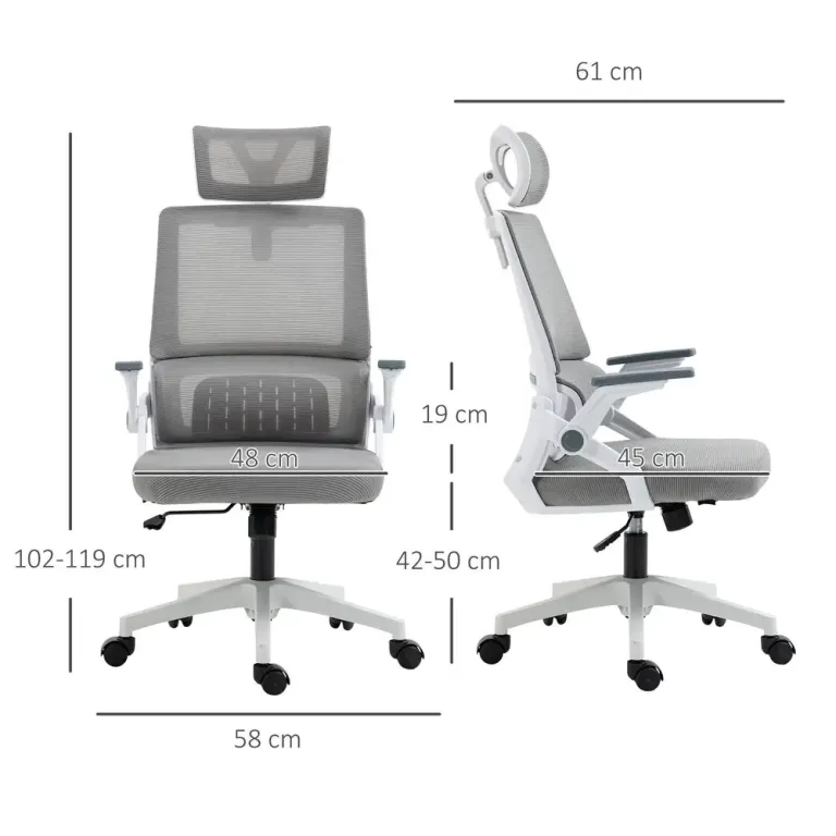Kontorsstol Snurrstol Svart av Mesh och Metall Ergonomisk