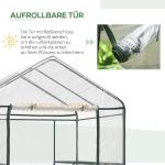 Filmväxthus Walk-In Trädgårdsskjul Tomatväxthus 6 Hyllor Stål och PVC Transparent för Trädgård