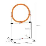 Hoppring för Hundagility Justerbart Träningshinder för Hundsport Vit Orange 74,5 X 66 X 91 Cm