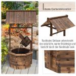 Trädgårdsfontän Dekorativt Fontänvattenfall Massivt Trä Justerbar för Trädgård och Terrass Brun 68 X 57 X 118 Cm