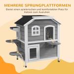 Katthus Trä Vattentätt Fuktsäker Golv Utrymningsdörr Hoppplattformar Grå 78 X 55,5 X 91 Cm