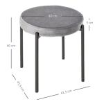 Stapelbara Pallar i 4-Pack, Moderna Köksstolar med Vadderad Sits i Sammetslook, Robust Metallram för Matsal, Grå, 41,5 x 41,5 x 46 cm