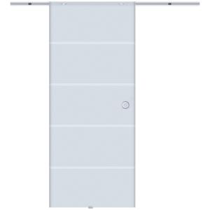 Skjutdörr i Glas för Inomhusbruk Platsbesparande Rumsavdelare Delvis Satinerat Glas Aluminium Inkl. Handtag 775/900/1025 X 2050 Mm